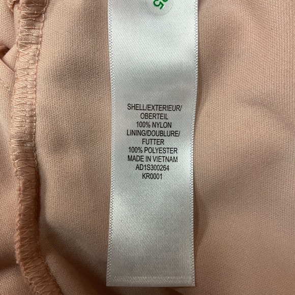 Adrianna Papell Women's Latte Lace Overlay Peplum Blouse Top Size M Beige - Picture 9 of 12